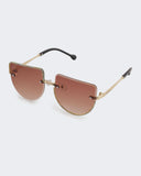 Eminent Rimless Square Rhinestone Sunglasses