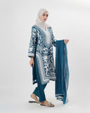 Valuables Women Chiffon Embroidered 3-Piece Suit