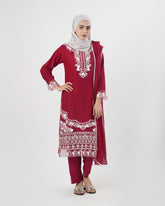 Valuables Women’s Embroidered Chiffon 3Pcs Suit