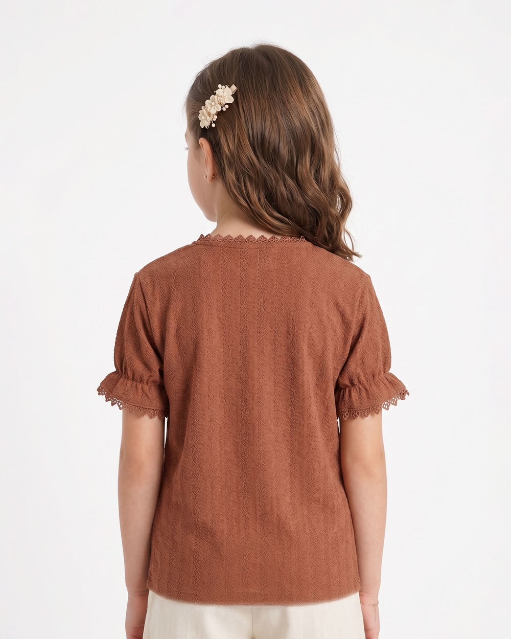 Eminent Girl's Solid Textured T-Shirt