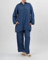 Eminent Women’s Plain Fusion 2 Pcs Suit