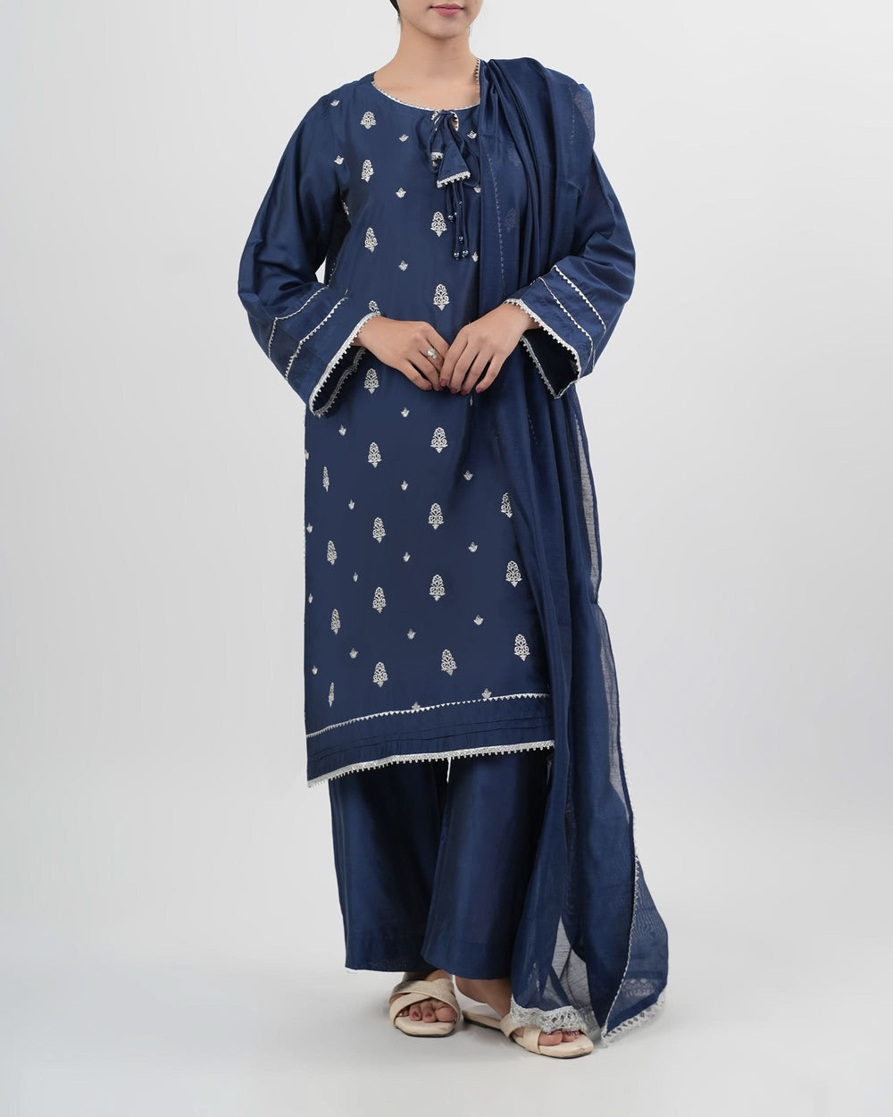 Eminent Women’s Ethnic Embroidered 3 Pcs Suit