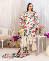 Tawakkal Lakecia Printed Schiffli Embroidered 3 Pc Suit - 5