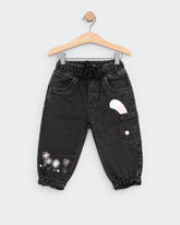 Eminent Newborn Girls Embroidered Denim Pants
