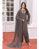 Dr Haris Winter Luxe Karandi Embroidered 3 Pc Suit