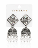 Antique Silver Jhumki Earrings