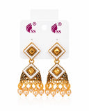 Antique Golden Jhumki Earrings