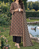 Zarineh Everyday Khaddar Printed Suit - 3 Pc