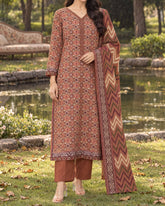 Zarineh Everyday Khaddar Printed Suit - 3 Pc
