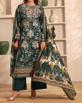 Zarineh Winter Muse Khaddar Printed Embroidered Suit - 3 Pc