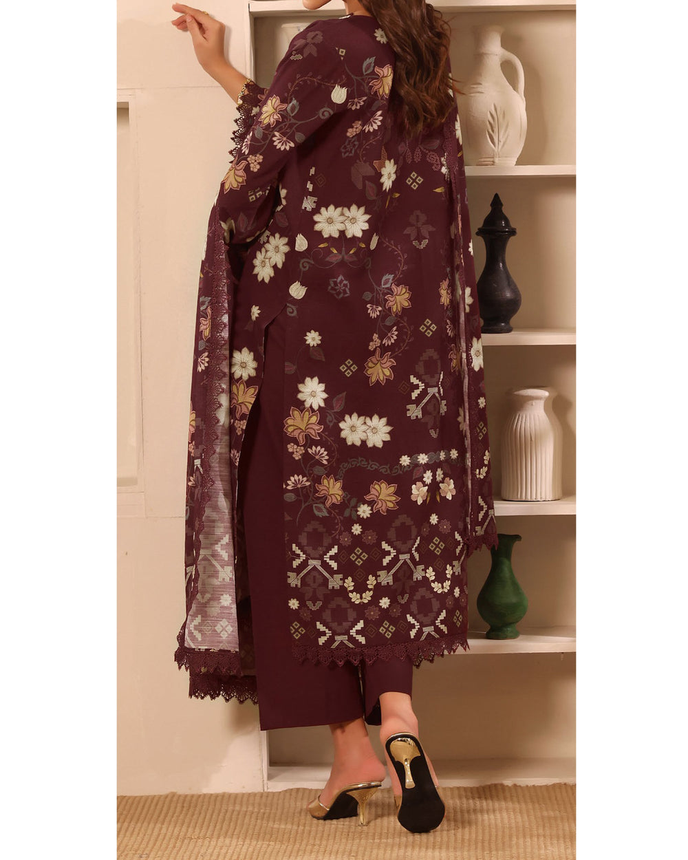 Zarineh Winter Muse Khaddar Printed Embroidered Suit - 3 Pc