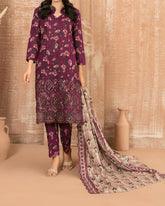 Tawakkal Aabroo Khaddar Printed Embroidered Suit - 3 Pc