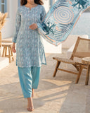 Salina Cambric Mid Summer Digital Printed Suit - 3 Pc