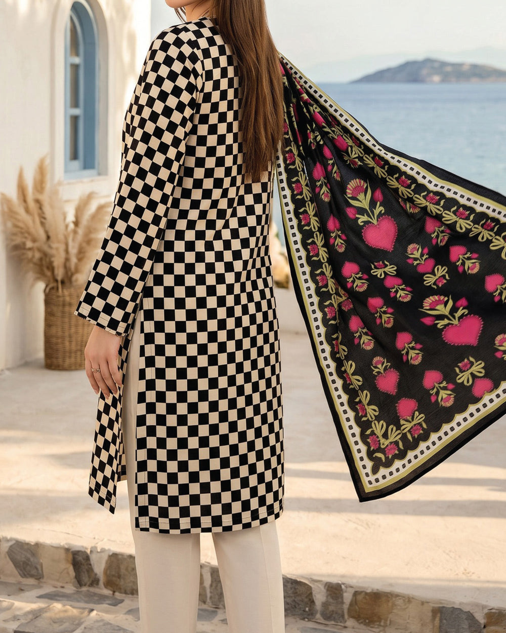Salina Cambric Mid Summer Digital Printed Suit - 3 Pc