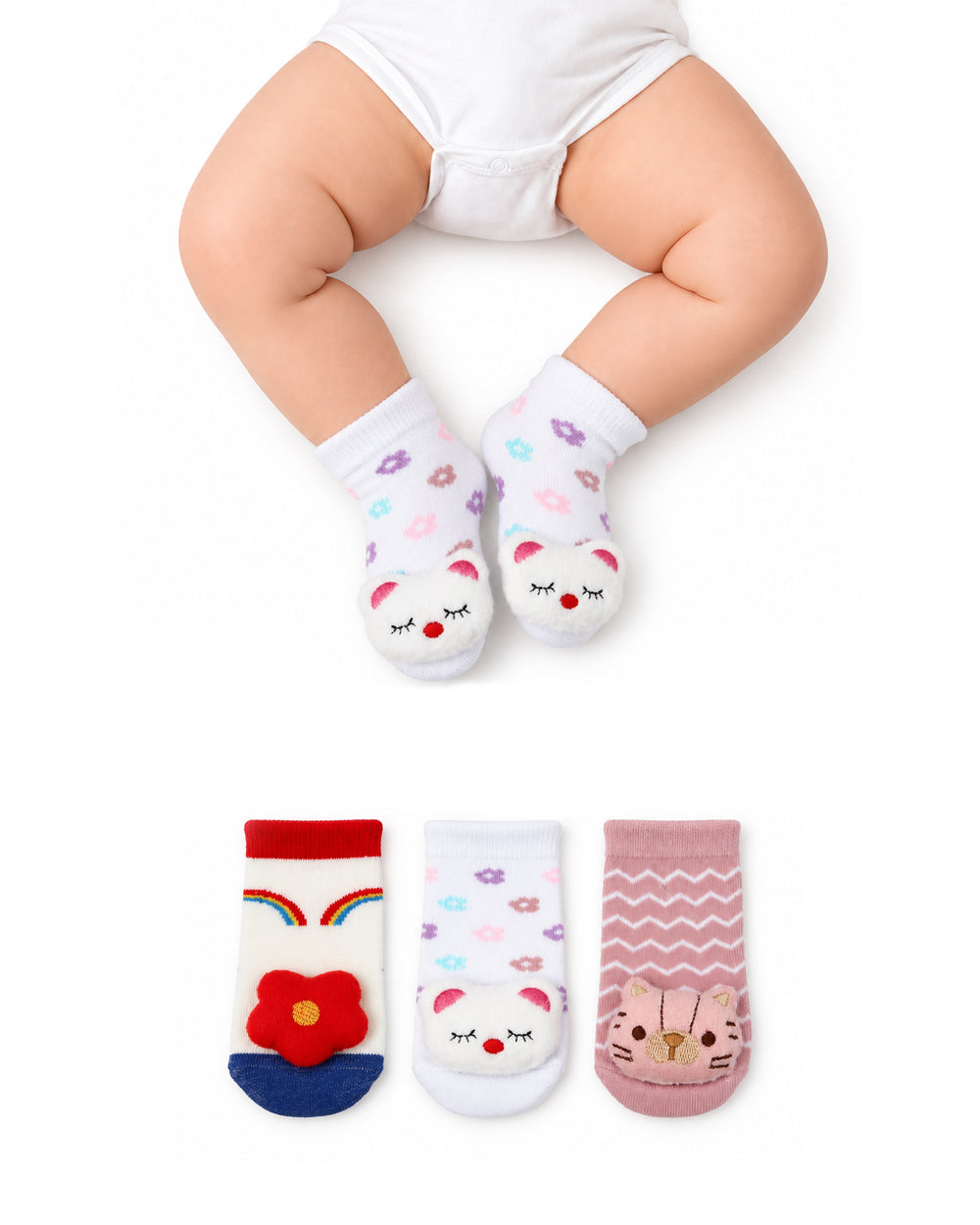 Newborn Character Socks - 3 Pc