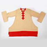 Girls Full Sleeves Plain Kurti - Beige