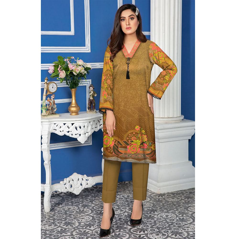 Anchal Digital Printed Masoori Un-Stitched Kurti - 02