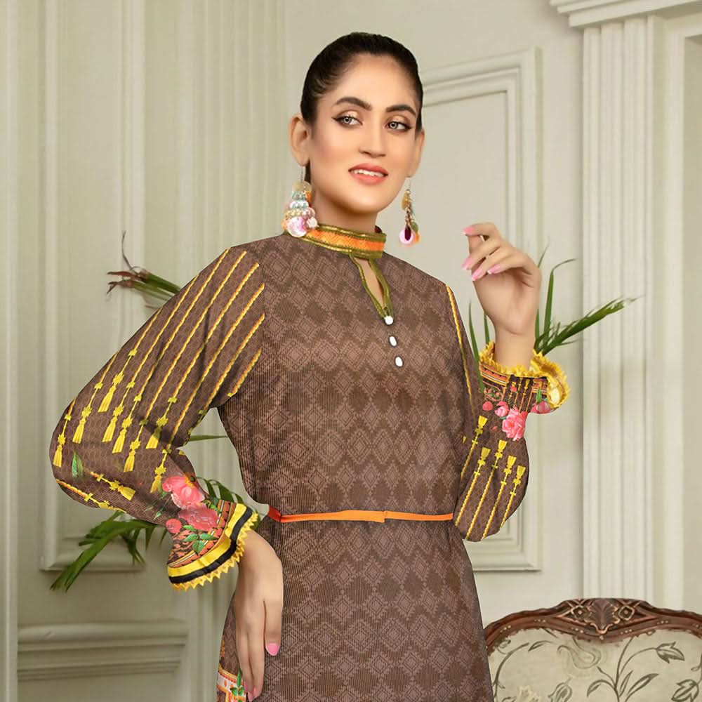 Anchal Digital Printed Masoori Un-Stitched Kurti - 03
