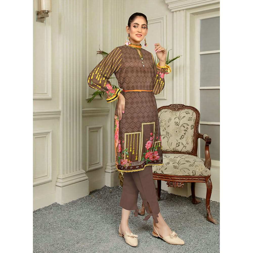 Anchal Digital Printed Masoori Un-Stitched Kurti - 03