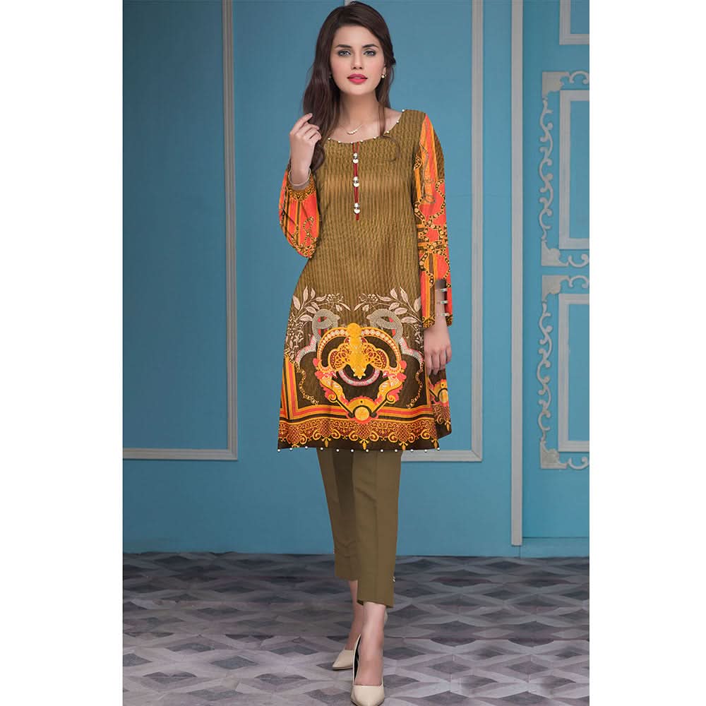Anchal Digital Printed Masoori Un-Stitched Kurti - 04