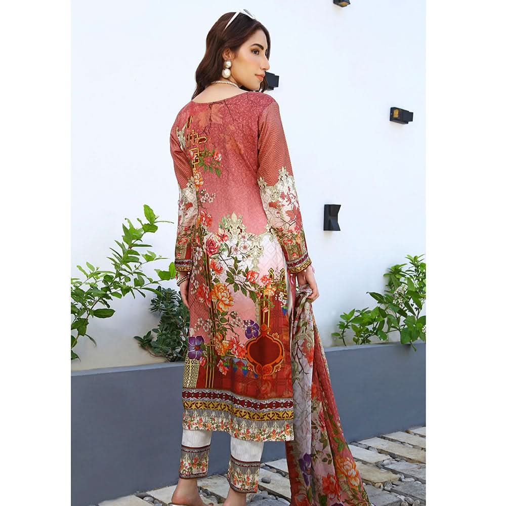 RA LE ROYAL Viscose Jacquard Printed & Embroidered 3 Pcs Un-Stitched Suit - MS-2830
