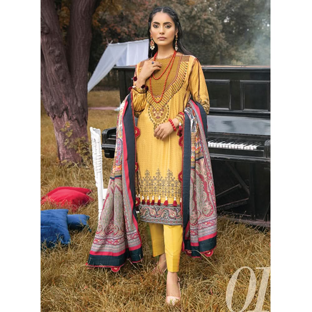 AL Zohaib unstitched 3pc Embroidered Shawl Collection