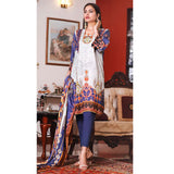 Halima Sultan Cottel Linen Digital Printed Un-Stitched 3 Pcs Suit - 10