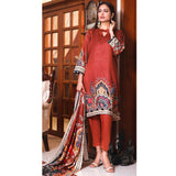 Halima Sultan Cottel Linen Digital Printed Un-Stitched 3 Pcs Suit - 3