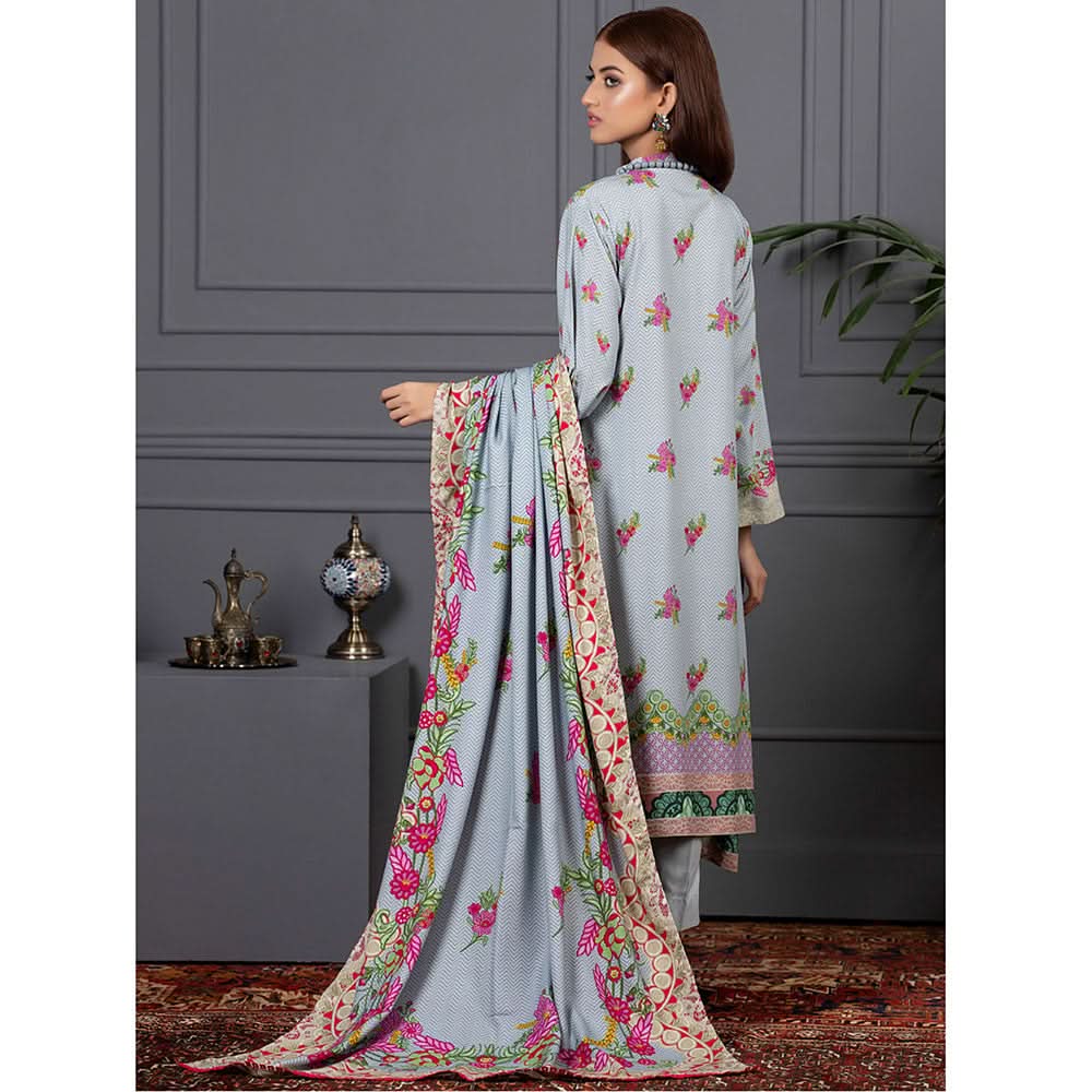 Orchid Modal Satin Digital Printed Un-Stitched 3 Pcs Suit - 8