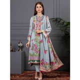 Orchid Modal Satin Digital Printed Un-Stitched 3 Pcs Suit - 8