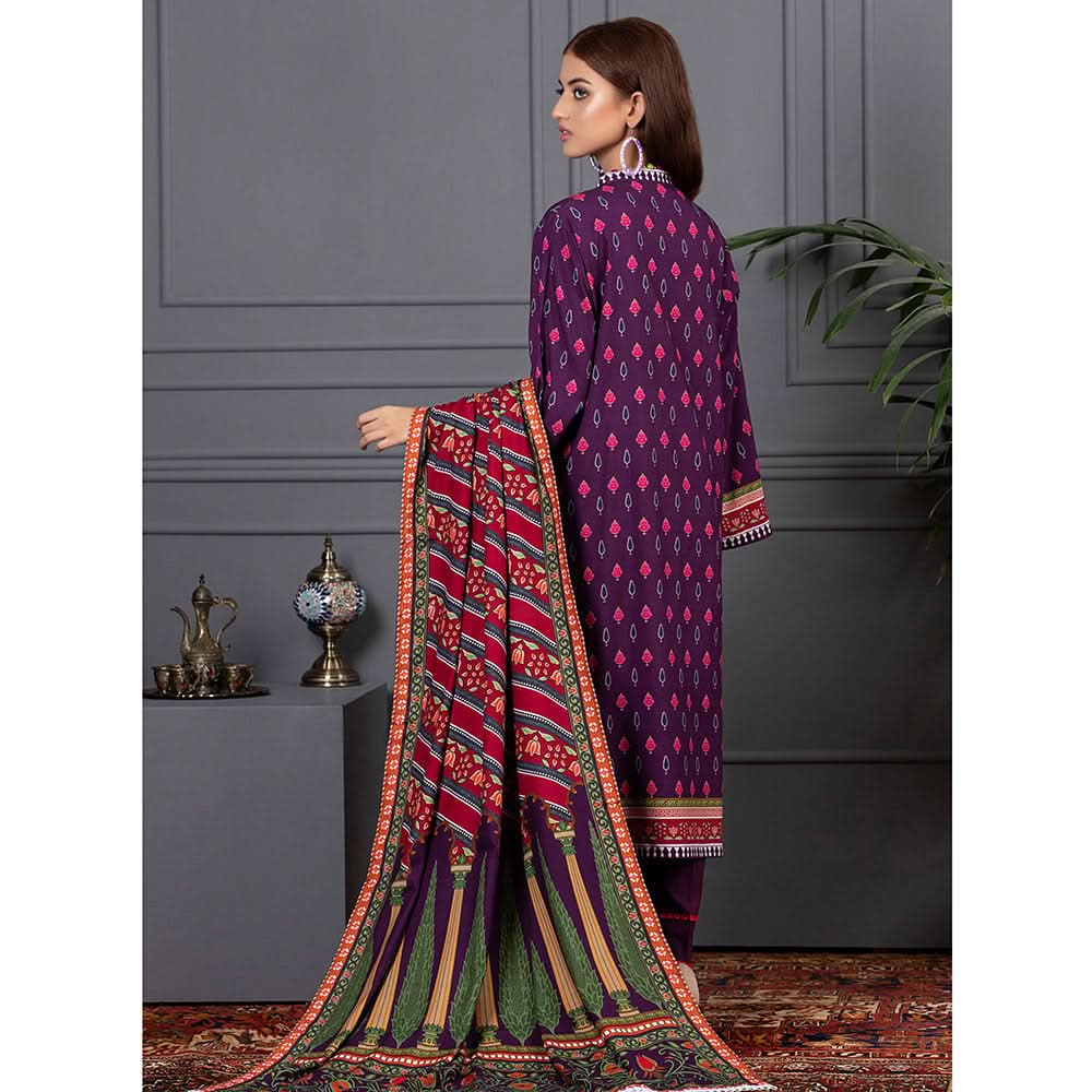 Orchid Modal Satin Digital Printed Un-Stitched 3 Pcs Suit - 7