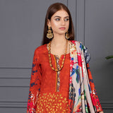 Orchid Modal Satin Digital Printed Un-Stitched 3 Pcs Suit - 5