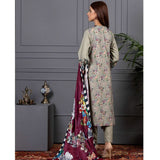 Orchid Modal Satin Digital Printed Un-Stitched 3 Pcs Suit - 3