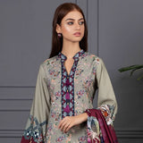 Orchid Modal Satin Digital Printed Un-Stitched 3 Pcs Suit - 3