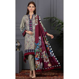 Orchid Modal Satin Digital Printed Un-Stitched 3 Pcs Suit - 3