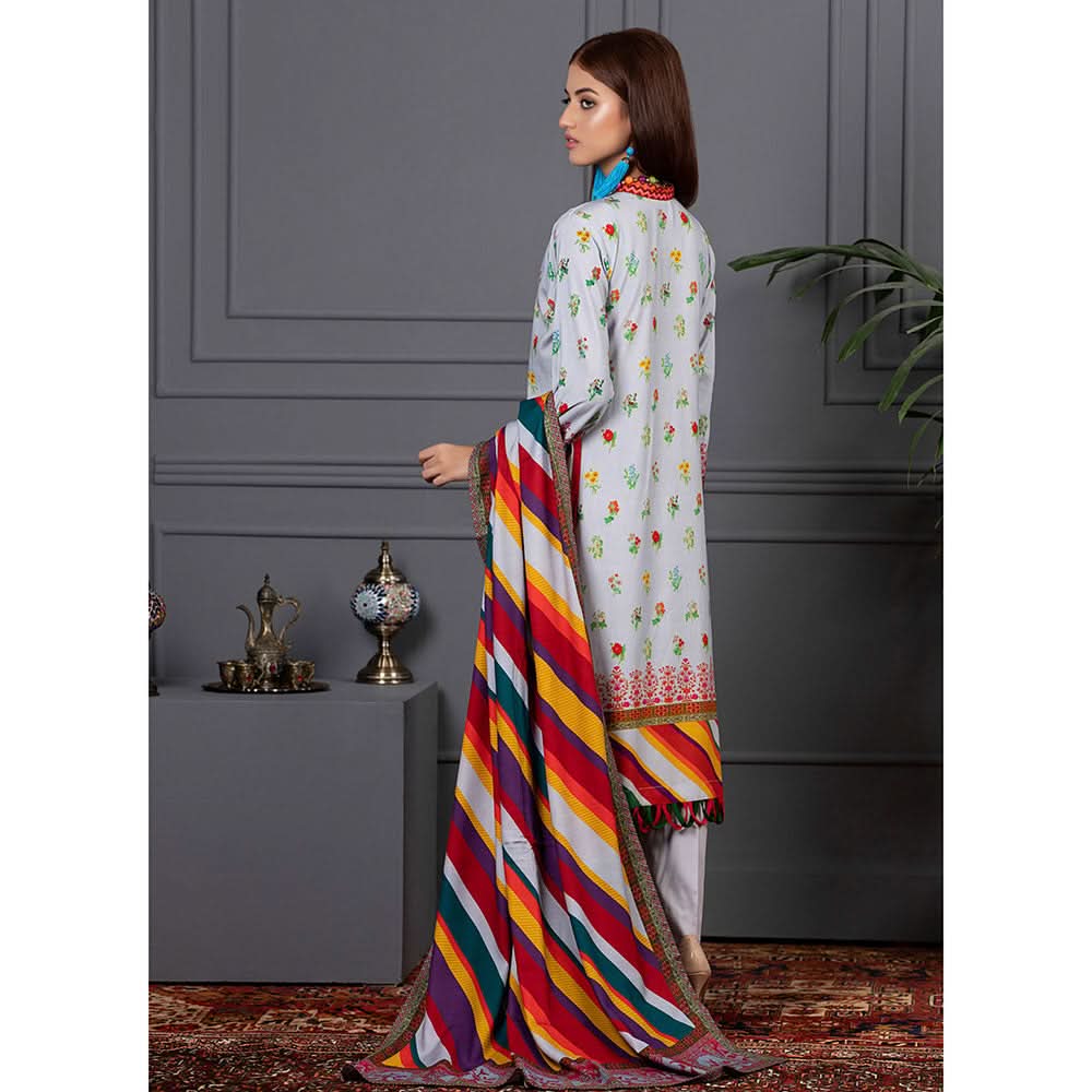 Orchid Modal Satin Digital Printed Un-Stitched 3 Pcs Suit - 2