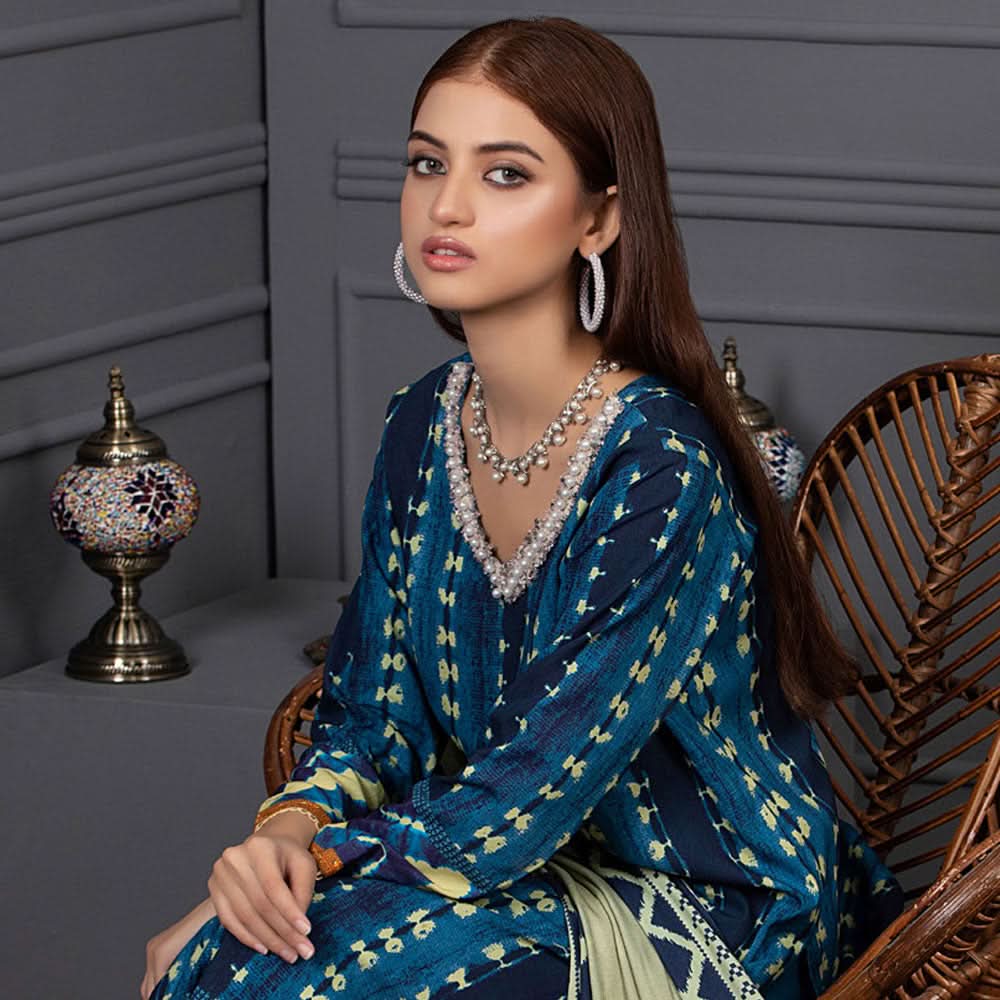Orchid Modal Satin Digital Printed Un-Stitched 3 Pcs Suit - 1