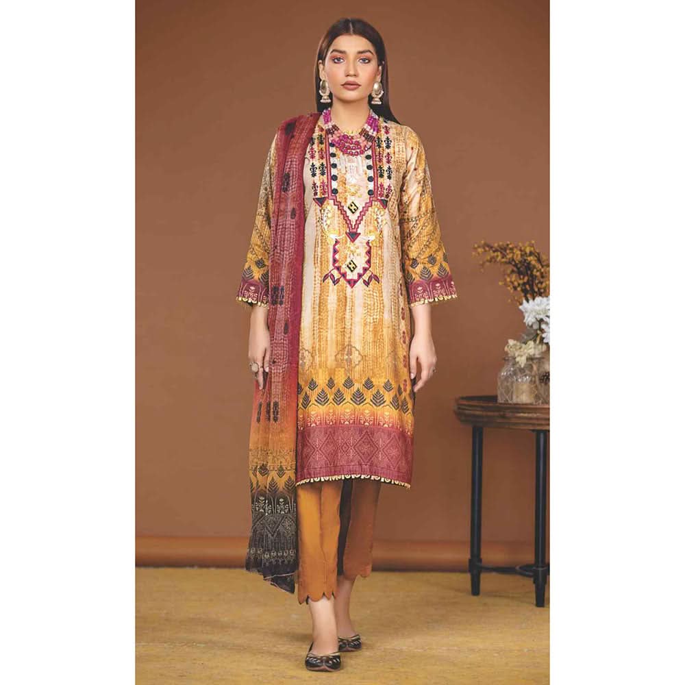 Amani Viscose Embroidered Unstitched 3Pcs Suit - 6969