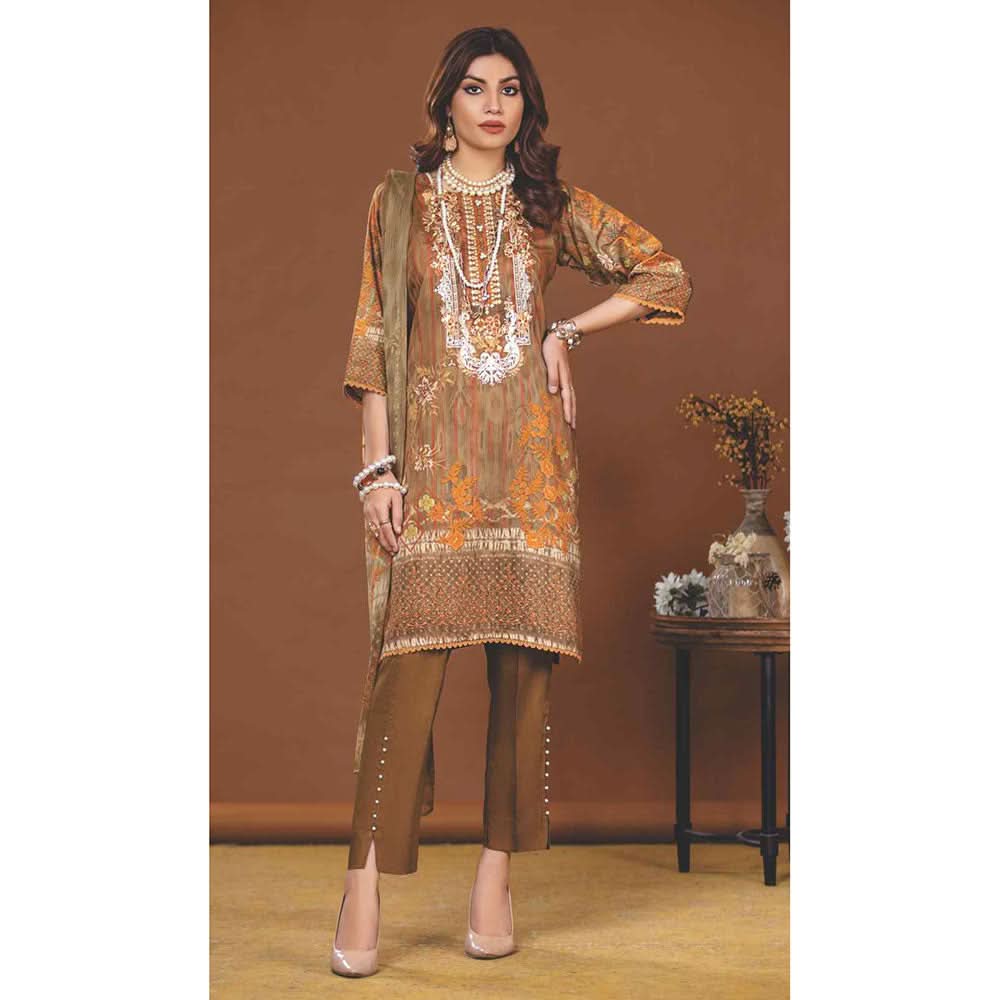 Amani Viscose Embroidered Unstitched 3Pcs Suit - 6967