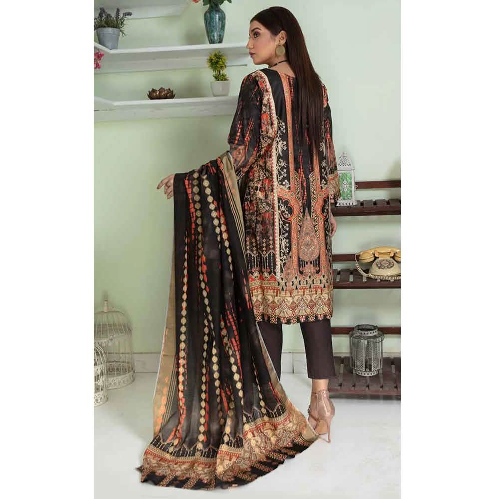 Marwa Linen Embroidered Unstitched 3Pcs Suit - 5670