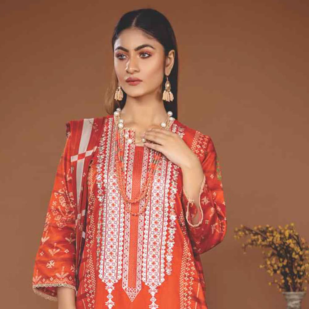 Amani Viscose Embroidered Unstitched 3Pcs Suit - 6963