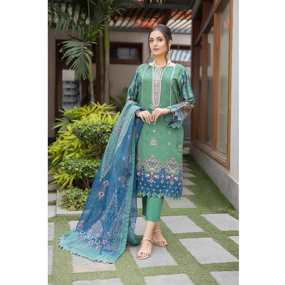 Misha Viscose Embroidered Unstitched 3Pcs Suit - D-3