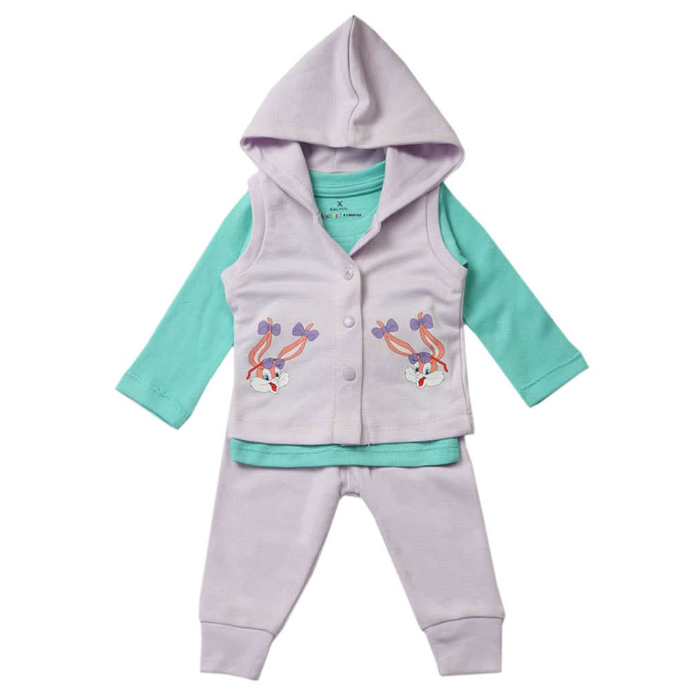 Eminent Newborn Girls 3Pcs Suit - Sea Green