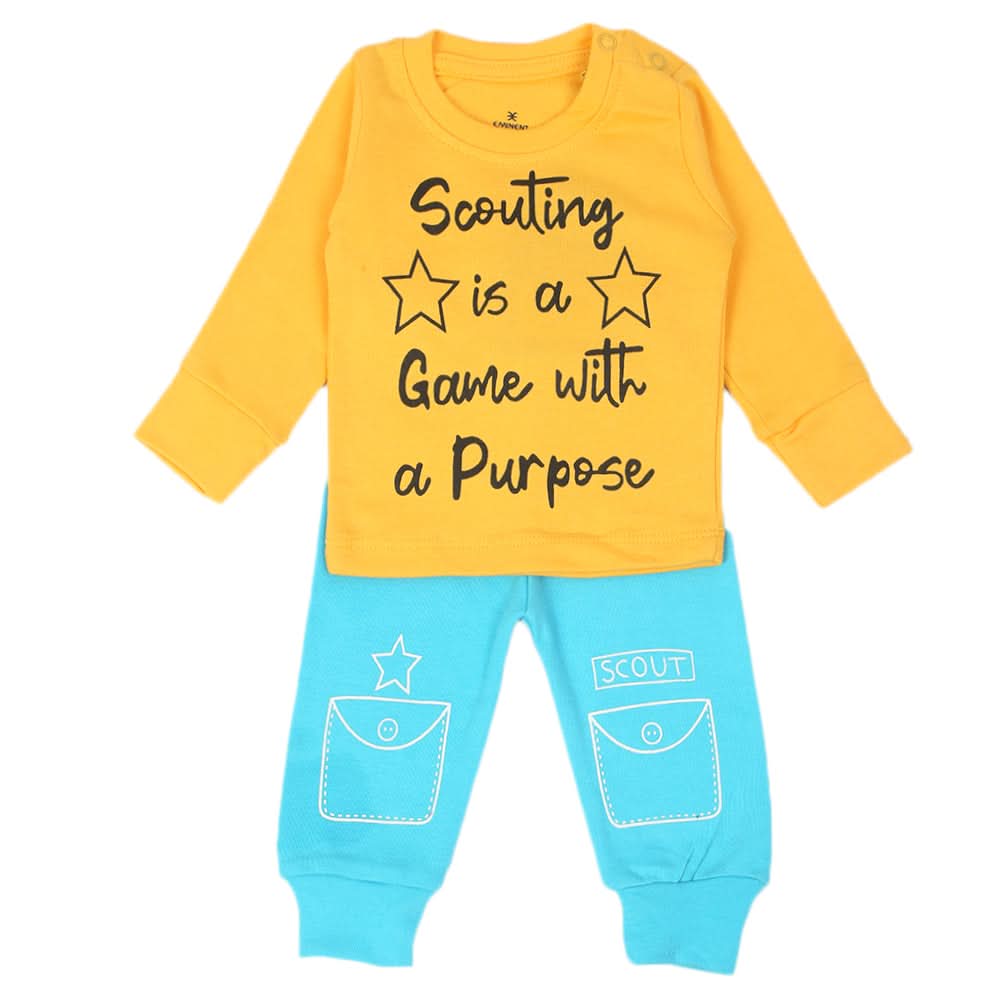Eminent Newborn Boys 3Pcs Suit - Yellow Blue