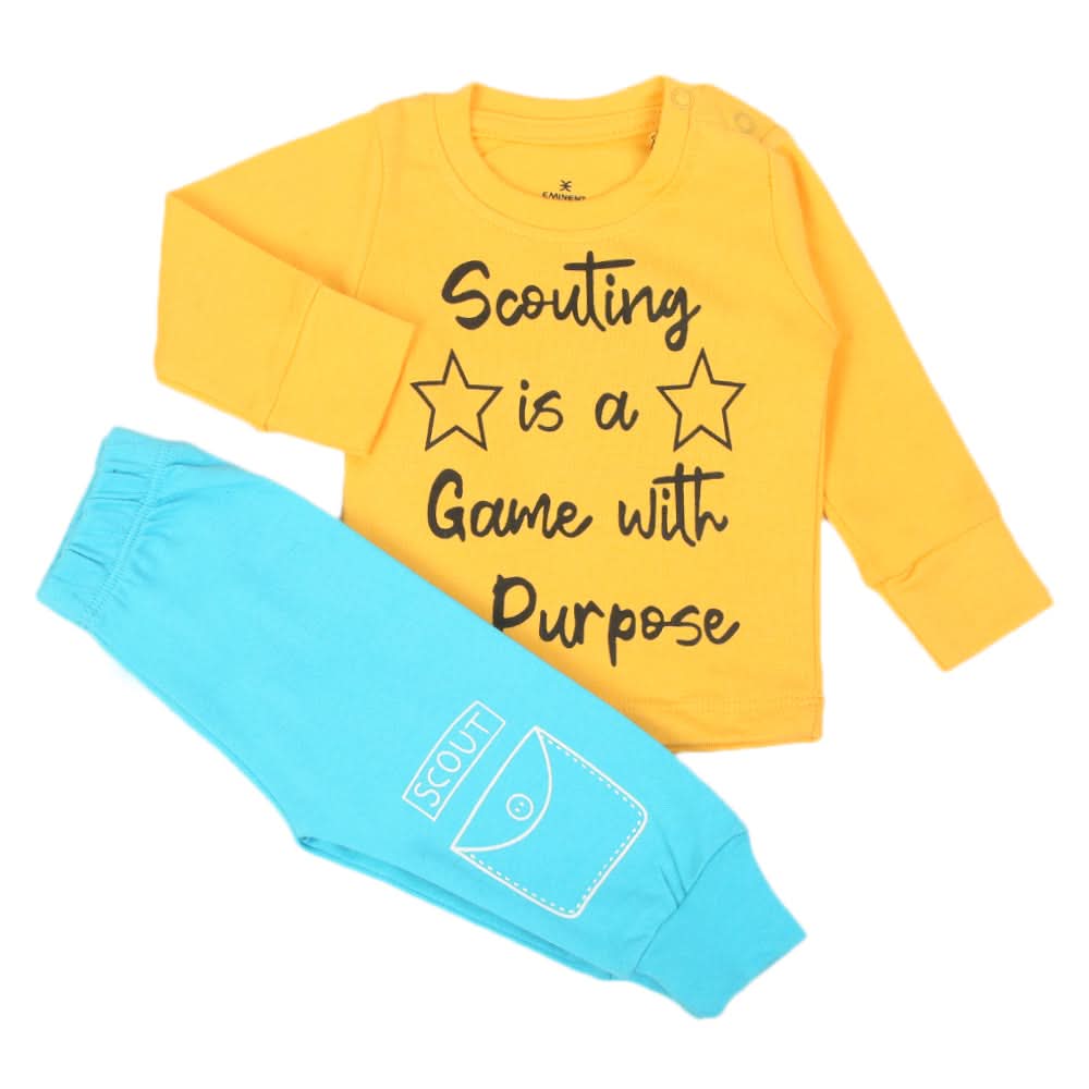 Eminent Newborn Boys 3Pcs Suit - Yellow Blue