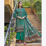 Schick Rung Embroidered Chambray Unstitched 3Pcs Suit - 03