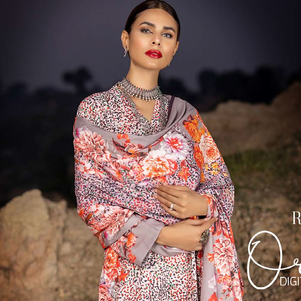 Salina Linen Unstitched 3Pcs Suit - 2