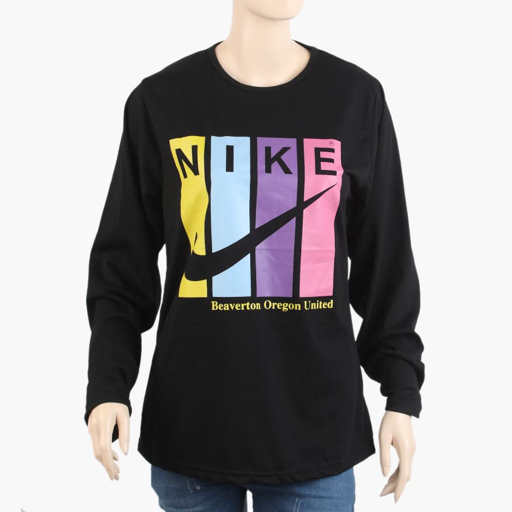 Women's Full Sleeves T-Shirt - Black