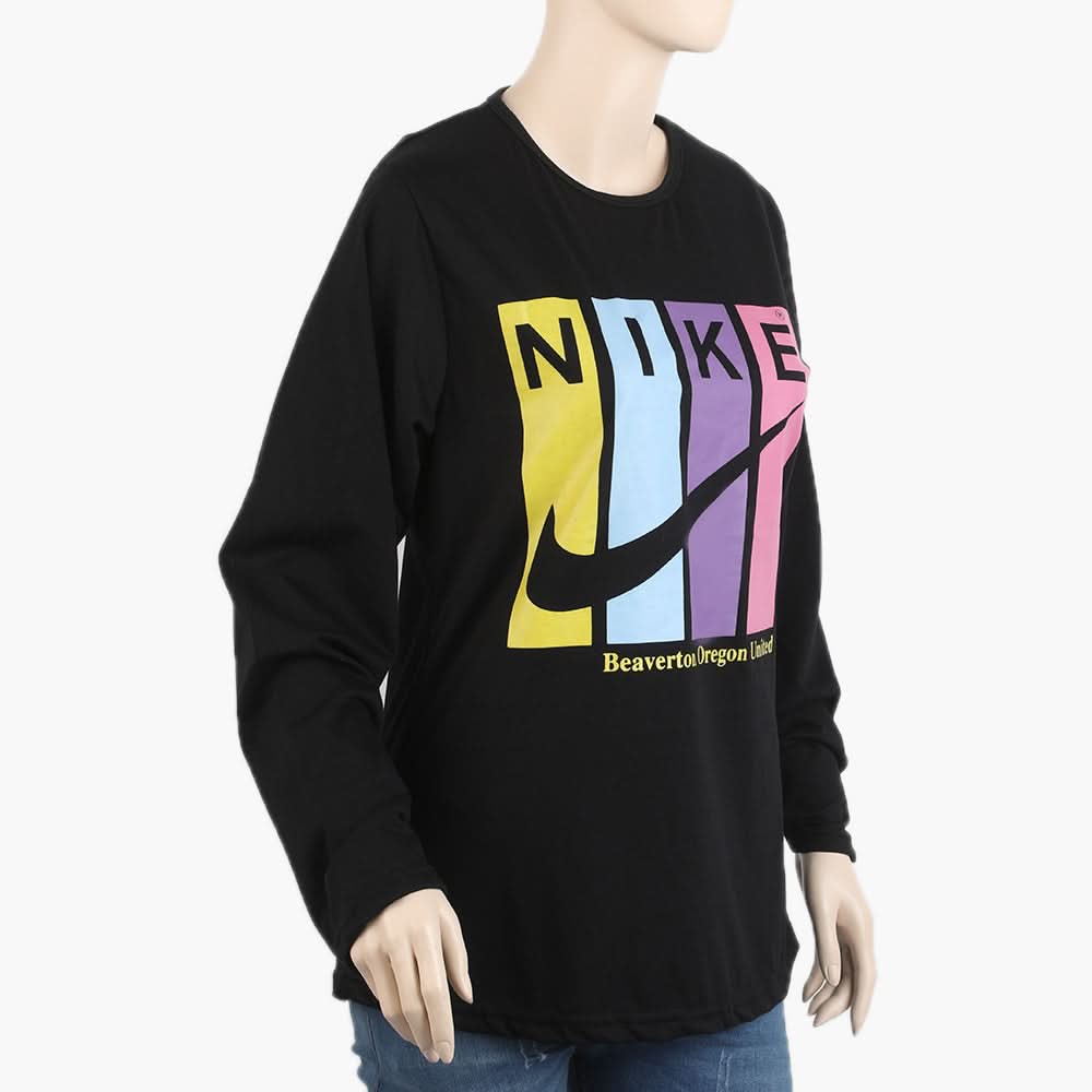 Women's Full Sleeves T-Shirt - Black