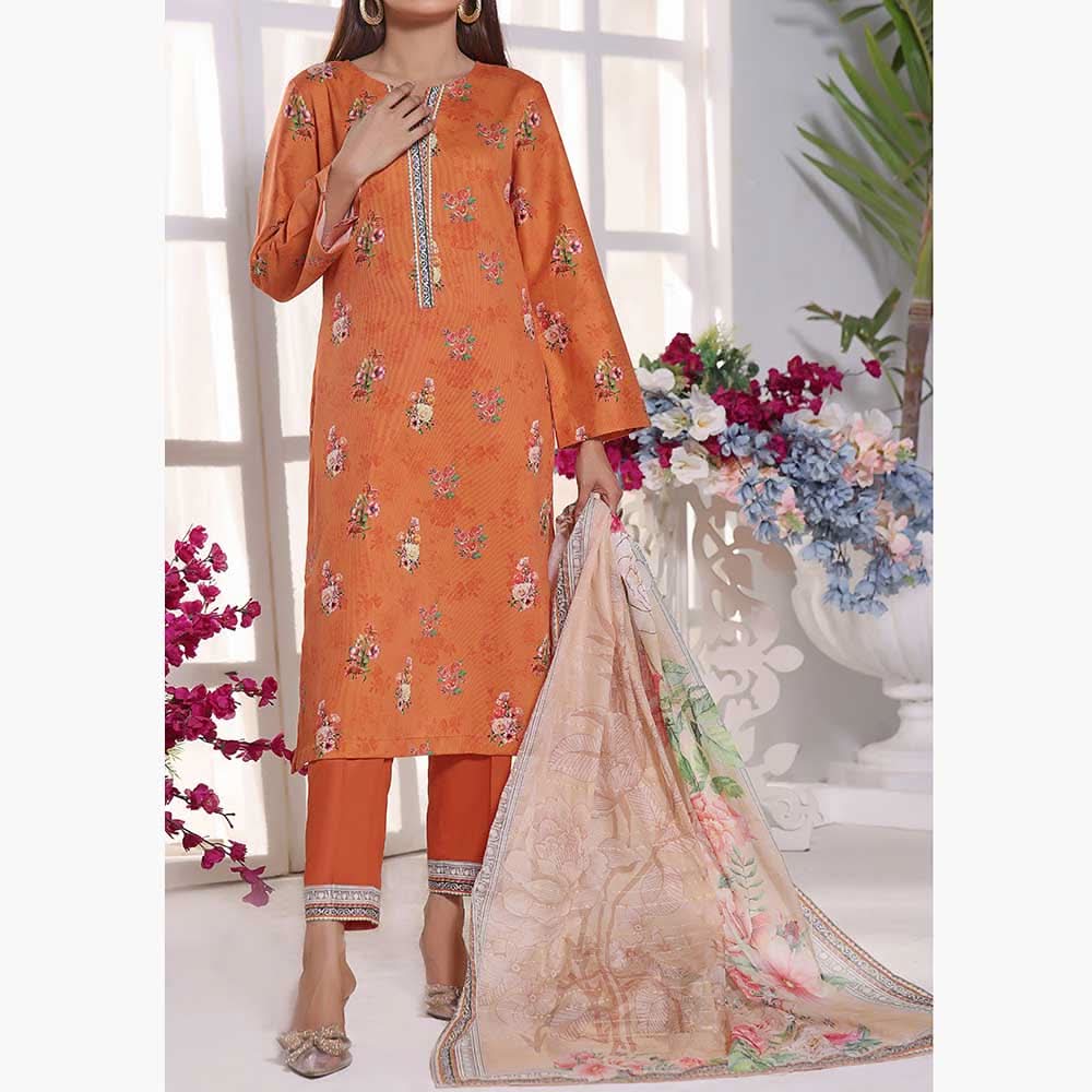 Anmol Cottel Linen Printed Unstitched 3Pcs Suit - 251